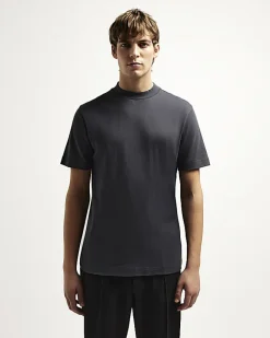 River Island RI Studio Slim fit High Neck T-shirt Grey Clearance