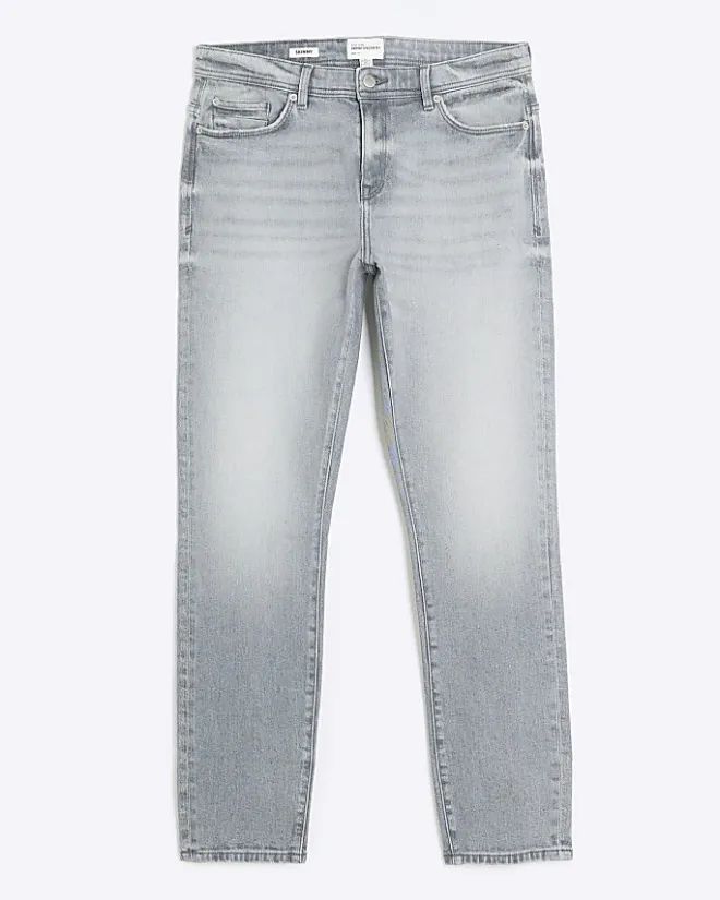 River Island skinny fit faded jeans Grey Best