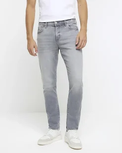 River Island skinny fit faded jeans Grey Best
