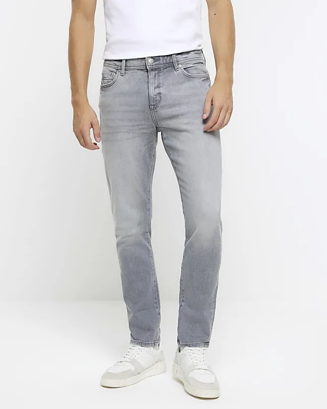 River Island skinny fit faded jeans Grey Best