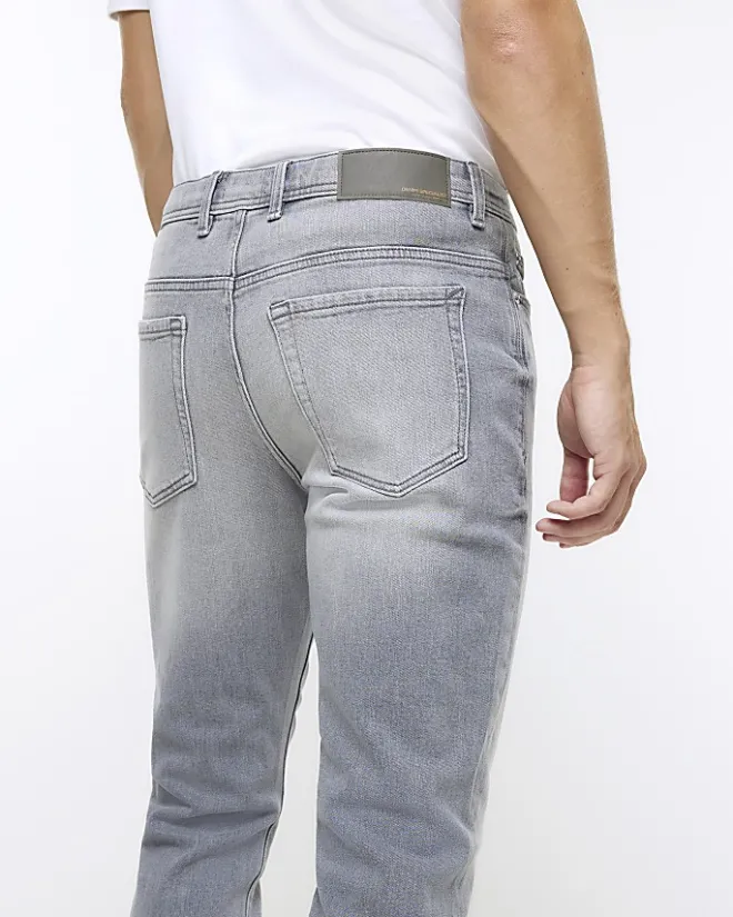 River Island skinny fit faded jeans Grey Best