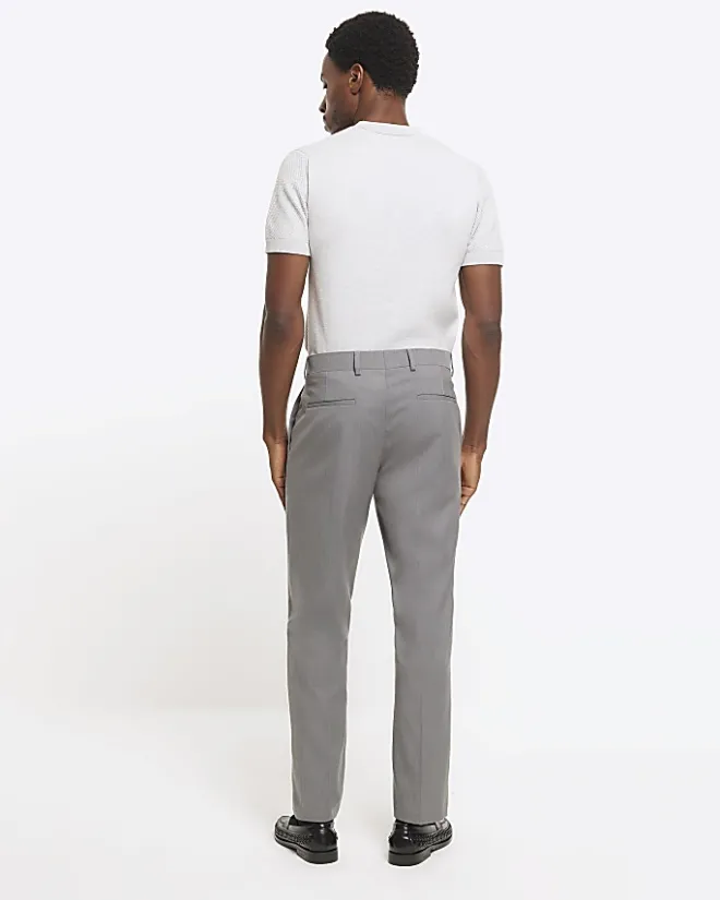 River Island skinny fit twill suit trousers Grey Outlet