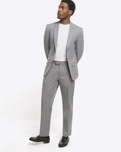 River Island skinny fit twill suit jacket Grey Online