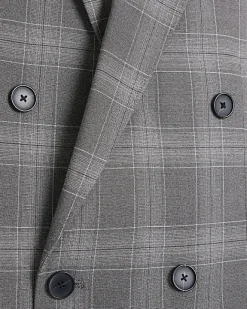 River Island slim fit check suit jacket Grey Best