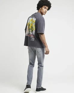 River Island slim fit faded jeans Grey Outlet