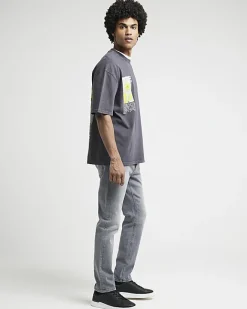 River Island slim fit faded jeans Grey Outlet