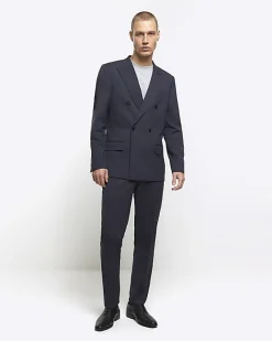 River Island slim fit herringbone suit jacket Grey Outlet