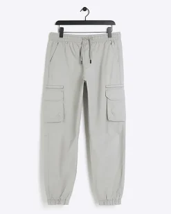 River Island slim fit ripstop cargo trousers Grey Best