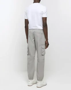 River Island slim fit ripstop cargo trousers Grey Best