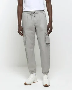 River Island slim fit ripstop cargo trousers Grey Best