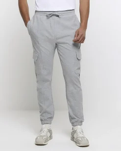 River Island slim fit smart cargo joggers Grey New