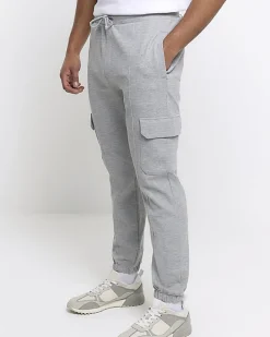 River Island slim fit smart cargo joggers Grey New