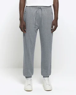 River Island slim fit smart herringbone joggers Grey Online