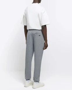River Island slim fit smart herringbone joggers Grey Online
