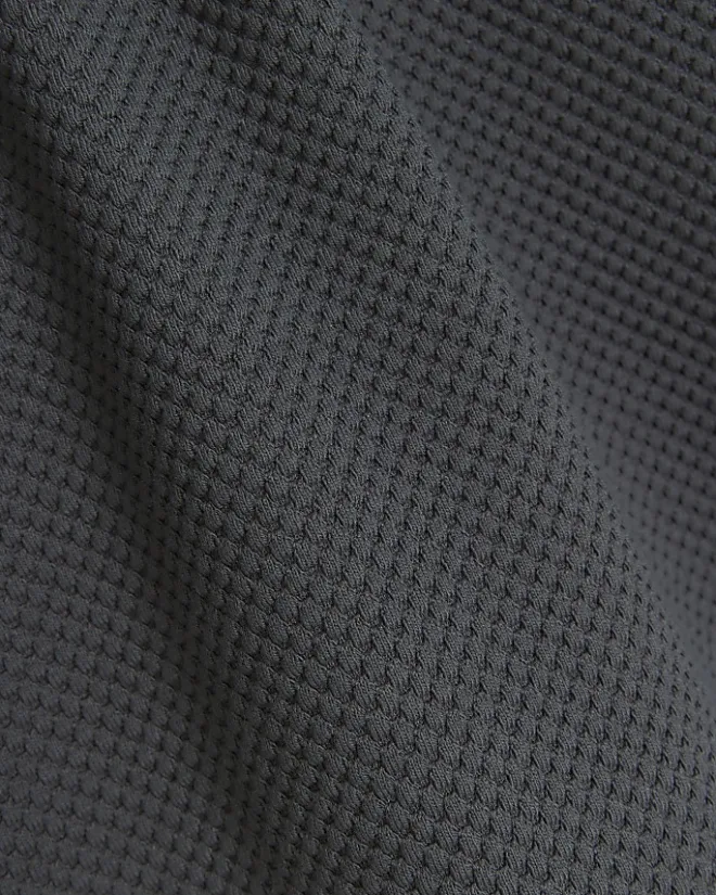 River Island slim fit textured baseball polo Grey Best