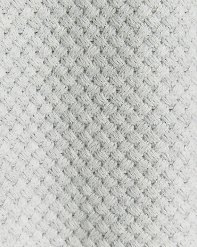 River Island slim fit textured knit t-shirt Grey Outlet