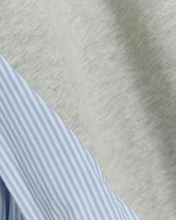 River Island stripe hybrid sweatshirt Grey Fashion