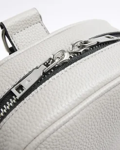 River Island textured cross body bag Grey Discount