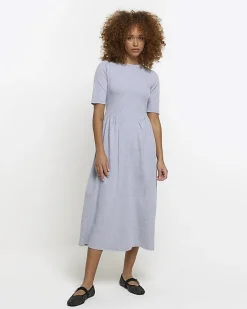 River Island t-shirt midi dress Grey Fashion
