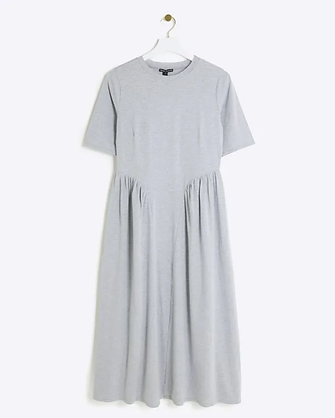 River Island t-shirt midi dress Grey Fashion