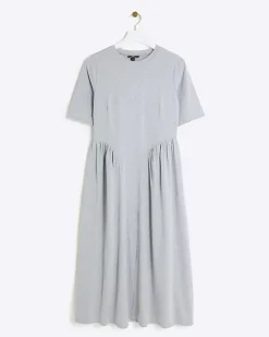 River Island t-shirt midi dress Grey Fashion