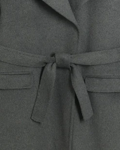 River Island wool blend belted coat Grey Fashion
