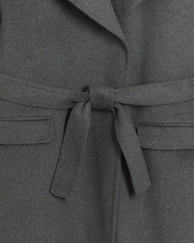 River Island wool blend belted coat Grey Fashion