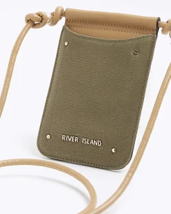 River Island canvas phone cross body bag Khaki Best