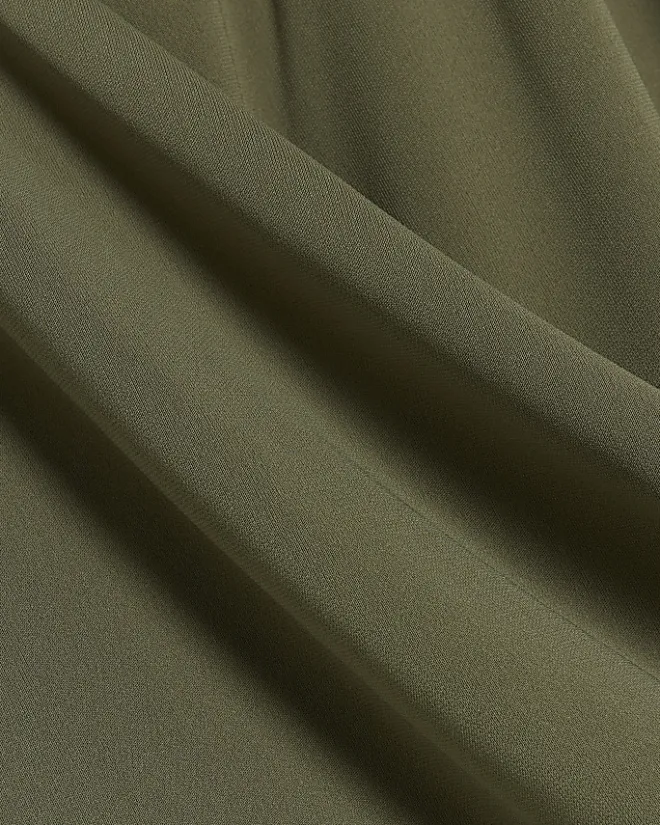 River Island drape wrap bodycon mini dress Khaki Clearance