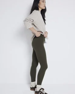 River Island high waisted leggings Khaki Outlet