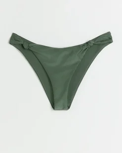 River Island low rise knot bikini botoms Khaki Sale