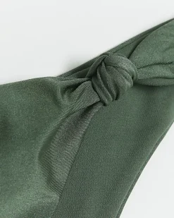 River Island low rise knot bikini botoms Khaki Sale