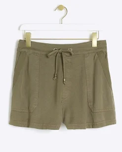 River Island lyocell drawstring shorts Khaki Best