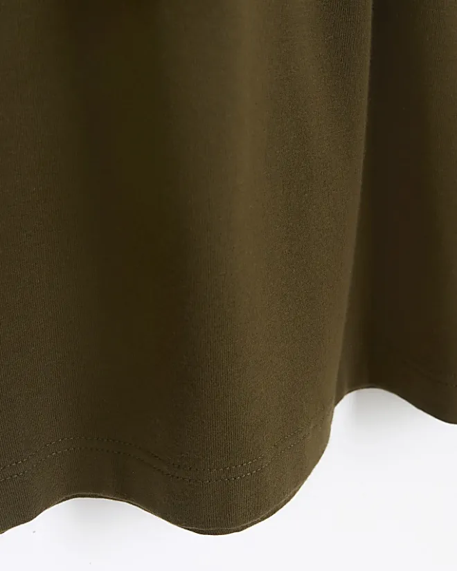 River Island muscle fit t-shirt Khaki Hot