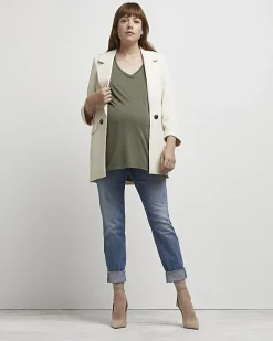 River Island nursing maternity t-shirt multipack Khaki Online