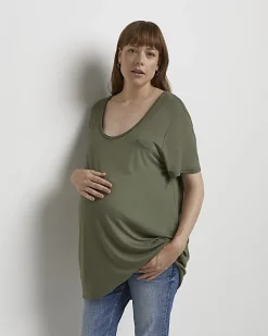 River Island nursing maternity t-shirt multipack Khaki Online