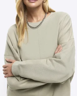River Island oversized sweatshirt Khaki Best