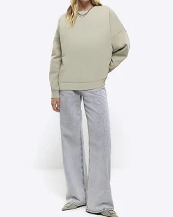 River Island oversized sweatshirt Khaki Best