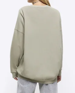 River Island oversized sweatshirt Khaki Best