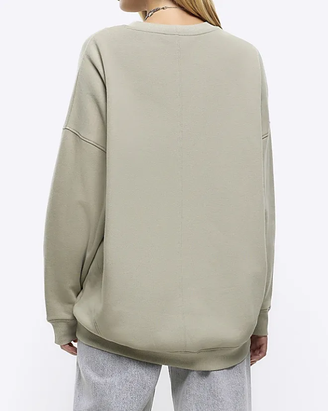 River Island oversized sweatshirt Khaki Best