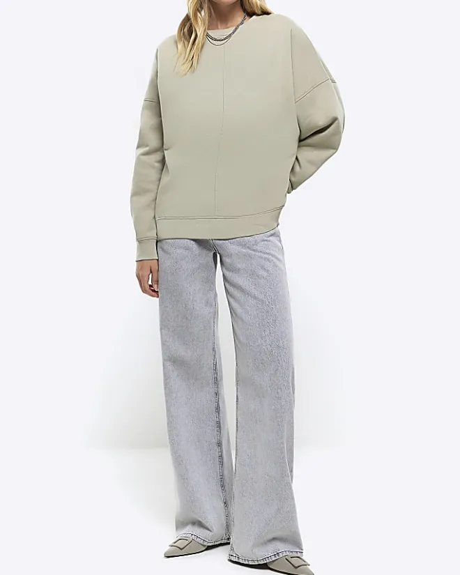 River Island oversized sweatshirt Khaki Best