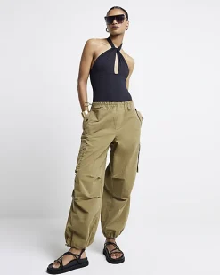 River Island parachute cargo trousers Khaki Fashion