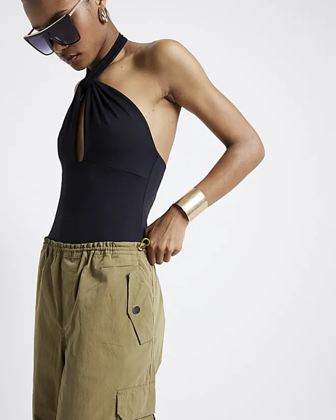 River Island parachute cargo trousers Khaki Fashion