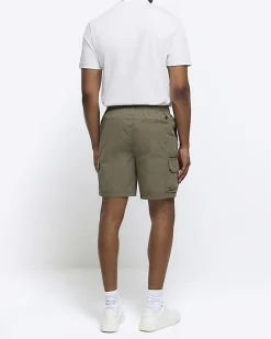 River Island regular fit cargo shorts Khaki Online