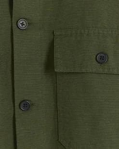 River Island regular fit linen blend smart overshirt Khaki Best