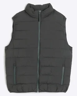River Island regular fit padded gilet Khaki Online