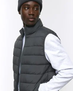 River Island regular fit padded gilet Khaki Online