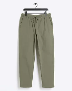 River Island regular fit pull on trousers Khaki Hot