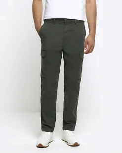 River Island regular fit utility cargo trousers Khaki Best