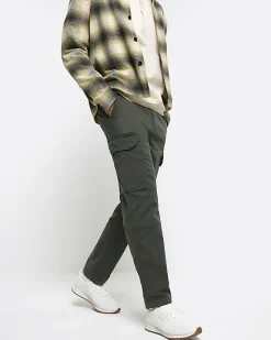 River Island regular fit utility cargo trousers Khaki Best